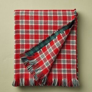 50"x60" Vintage Reversible Brushed Woven Throw Blanket Red Plaid - Hearth & Hand